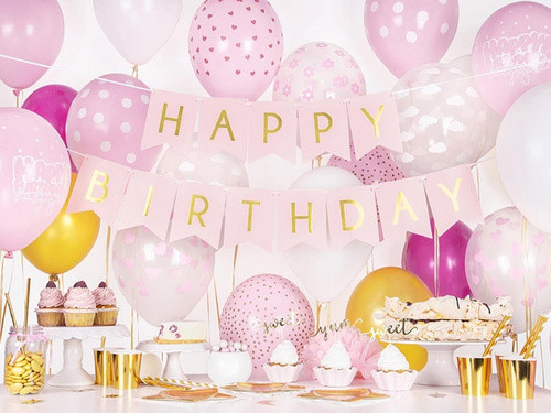 Baner Happy Birthday j. różowy 15x175cm GRL57-081J PartyDeco